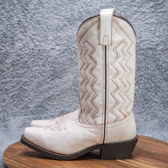 Laredo Women’s Audrey Bone Leather Festival Snip Toe Western Boots, Size 6 M - Picture 3 of 6
